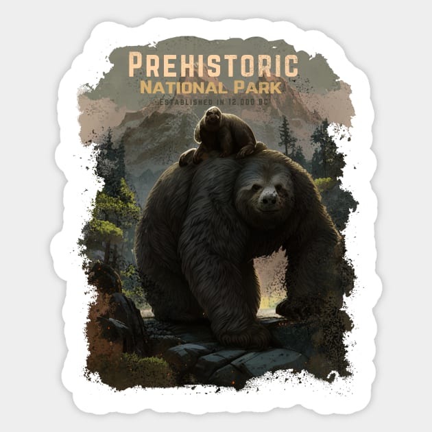 Prehistoric National Park - Giant Sloths Sticker by HideTheInsanity